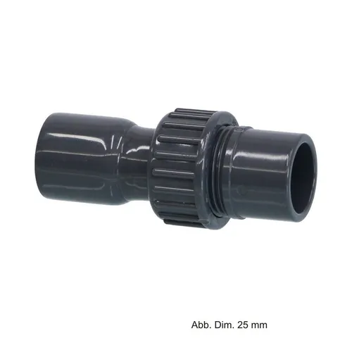 bevo Wasserrohr PVC-U 3/3 Kupplung, Klebemuffe x Klebemuffe/Klebestutzen, 16 bar, 25mm