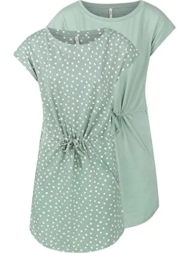ONLY Damen Sommer Mini Kleid onlMAY S/S Dress 2er Pack - Gestreift Schwarz - Freizeitkleider für Damen, 100% Baumwolle, Comfort Fit für eine feminine Silhouette, ideal für Freizeit und besondere Anlässe.