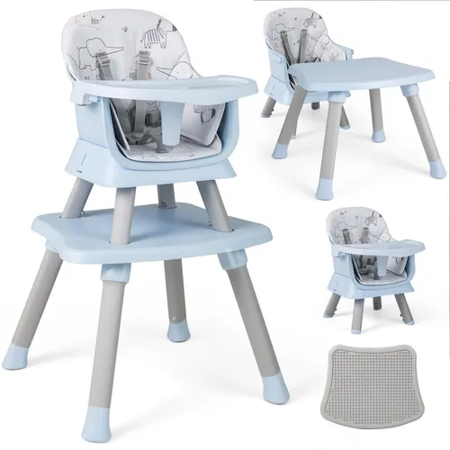 COSTWAY 6-in-1 Babyhochstuhl – Multifunktionale Lösung für Ihr Kind - Vielseitiger 6-in-1 Hochstuhl, der mit Ihrem Baby mitwächst. Ideal zum Essen, Spielen und Lernen. Sicheres Design mit 5-Punkt-Gurt und abnehmbaren, leicht zu reinigenden Tablett.