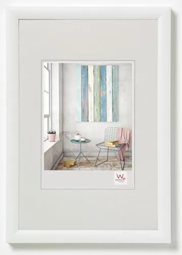 walther design Bilderrahmen weiss 40 x 60 cm Trendstyle Kunststoffrahmen KP460W