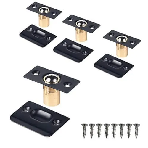 Mousike Closet Door Ball Catch, Edelstahl verstellbare Ball Catch Türbeschläge, (4 Stück schwarz)