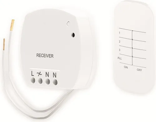 Smartwares SH4-99560 Funk-Schalter mit Fernbedienung - Smart Home Haussteuerung mit FSK 433 MHz, ermöglicht einfache Steuerung Ihrer Deckenleuchten per Fernbedienung und bietet Dimmfunktion für individuelle Lichtatmosphäre.