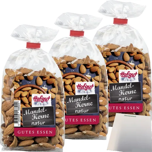 Hofgut Mandelkerne natur braun 3er Pack 3x200g Beutel usy Block