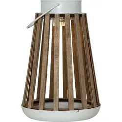 Star Trading Solar Laterne Catania, 28 cm - Outdoor-Lampe mit Dämmerungssensor, aus Holz und Metall, sorgt für warmweißes Licht und benötigt keine Stromquelle - ideal für Garten und Terrasse.