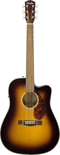 Fender CD-140SCE Dreadnought Elektroakustikgitarre - Gitarren mit Hartschalenkoffer und kostenlosen virtuellen Kursen auf Fender Play, ideal für Mittelstufe bis Fortgeschrittene, mit hochwertigem Fishman Tonabnehmer-System für überlegenen Klang.