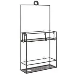 Umbra Cubiko Duschregal mit 2 Ablagen, schwarz - Badablagen: Flexibles Duschregal aus Stahl mit 2 Ablagen, ideal zum Aufhängen an Duschkopf oder Wand für optimalen Stauraum