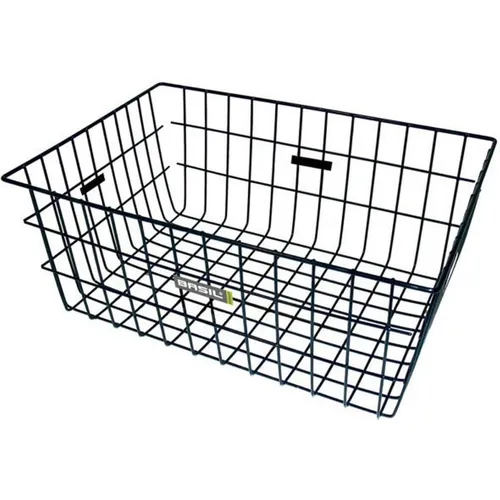 Basil Zembla XXL Fahrradkorb - Hinterradkorb schwarz 53x37x23cm - Fahrradtaschen - Weitmaschiger Stahlkorb für sicheres Transportieren, ideal für große Lasten und vielseitig einsetzbar.