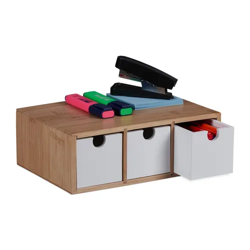 Schubladenbox bambus Schreibtisch Organizer Mini Kommode mit Schubladen leicht