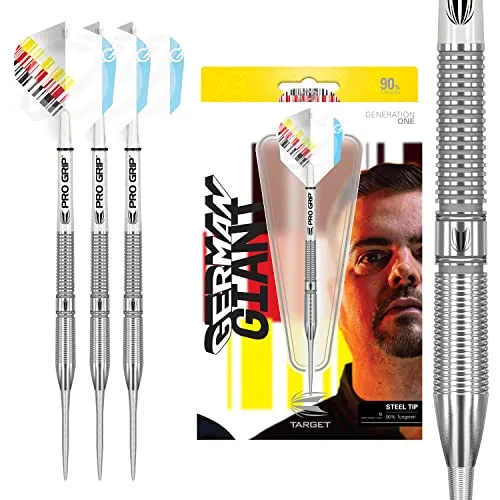 Target Darts Gabriel Clemens 90% Wolfram Steeldarts-Set (23Gr) - Steel-Dartpfeile, entwickelt in Zusammenarbeit mit Gabriel Clemens für optimalen Grip und Präzision – ideal für ambitionierte Spieler.