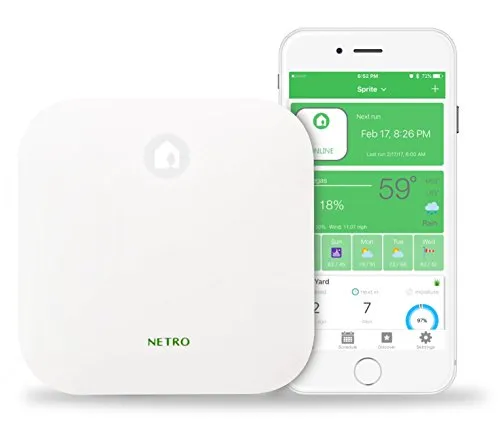 Netro Smart-Sprinkler-Controller, Wireless-LAN, Wetter Aware, Remote Access, 6 Zone, Kompatibel mit Alexa