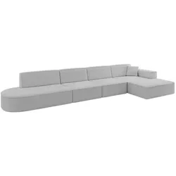 Altdecor Ecksofa, Hellgrau, Textil, 5-Sitzer, 412x165 cm, Wohnzimmer, Sofas & Couches, Wohnlandschaften, Ecksofas