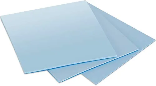 Poppstar 3X Wärmeleitpad 50x50 mm mit 6 W/mk Wärmeleitfähigkeit (3 Stärken: 0,5mm / 1mm / 1,5mm) Farbe blau