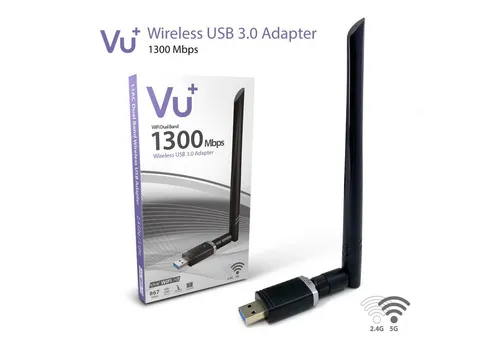 VU+ WLAN-Stick - 1300 Mbps WiFi mit Antenne, ideal für schnelle und stabile Internetverbindungen