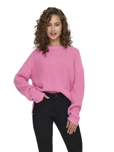 Only Damen Pullover ONLLUNA Regular Fit in Sachet Rosa - Pullover für Damen, Regular Fit, aus 60% Baumwolle für hohen Tragekomfort, ideal für Arbeit und Freizeit, modisch und vielseitig.