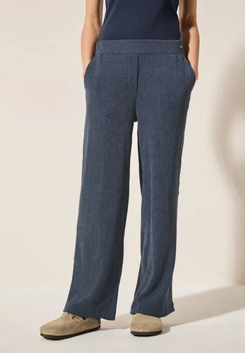 Cecil Hose in Dunkelblau - XL/L28 - Jeans mit elastischem Bund und Loose fit, ideal für hohen Tragekomfort und lässigen Style in Crinkle-Optik.