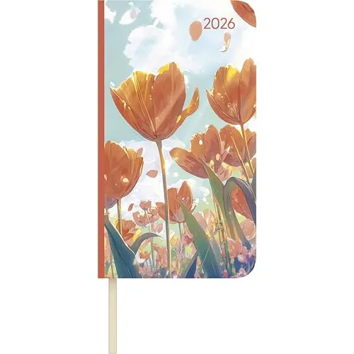 Alpha Edition - Lady Journal Slim Blütenmeer 2026 - Tagebuch – eleganter Wochenplaner im handlichen Format mit Notizseiten, Info- & Adressteil für optimale Organisation und Planung.