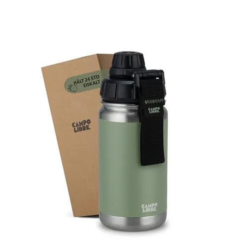Campo Libre.® Umberto I Premium Edelstahl Trinkflasche 1l, 2l, 400ml | Thermosflasche, isolierte Wasserflasche | Auslaufsichere Isolierflasche | Kohlensäure geeignet | spülmaschinenfest