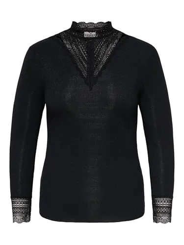 Produktbild ONLY CARMAKOMA Langarmshirt CARTILDE GLITTER L/S HIGHNECK TOP NOOS schwarz XL (54)