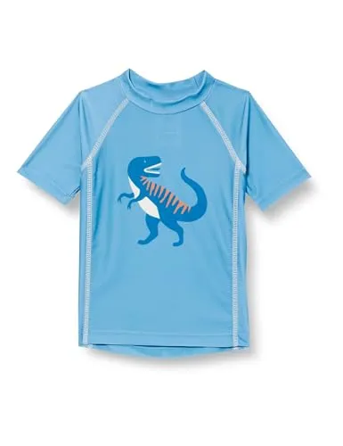 Playshoes UV-Schutz Bade Shirt Unisex Kinder, Dino blau, 86/92 - Rashguard für Jungen, aus recyceltem Polyester mit UV Schutz 50+, leicht und schnelltrocknend – perfekt für unbeschwerte Sommertage am Wasser!