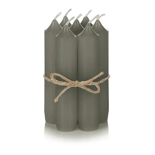 Nordstern Stabkerzen Dunkel-Grün 6er Pack - Kleine Kerzen für Kerzenhalter, Adventskranz oder als Baumkerze - Ideale Tisch Deko für Hochzeit oder Weihnachten - 11 x 2,2 cm
