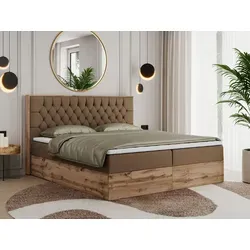 MKS MEBLE Boxspringbett 180x200 mit Bettkasten - Elegantes Polsterbett mit 7-Zonen Taschenfederkernmatratze H4, integriertem Bettkasten für optimalen Stauraum und gepolstertem Kopfteil für höchsten Schlafkomfort.
