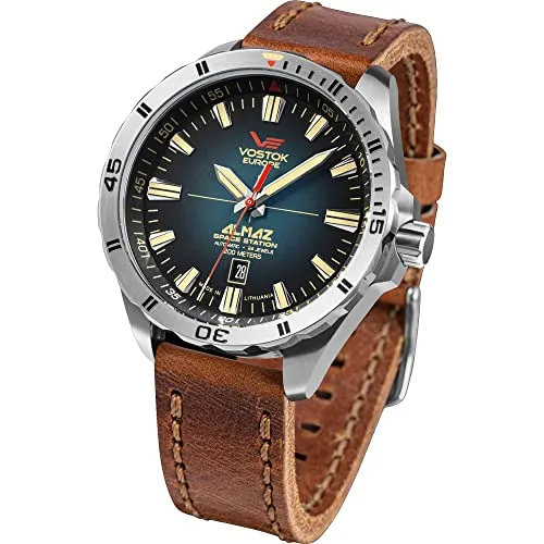 Vostok Europe Herren Uhr NH35A-320A678 - Braun/Blau - Exklusive Automatikuhr in limitierter Auflage, stoßgesichert und wasserdicht bis 20 bar, ideal für stilbewusste Männer.