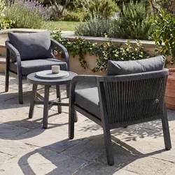 Aluminium Lounge-Set MCW-P82 – Dunkelgraue Gartengarnitur für Balkon und Terrasse