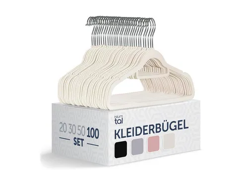 Blumtal Kleiderbügel 100 Stück in beige von Blumtal