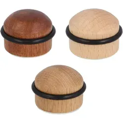 Ms Beschläge - Türschützer Holz Türstopper Bodentürstopper Umlaufender Gummiring Bodentürpuffer Nussbaum