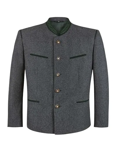 Stockerpoint Stachus Herren Trachtenjanker, Schiefer Tanne, 54 - Trachtenjacken für Herren, zeitlos modern und leger, ideal für festliche Anlässe oder das Oktoberfest, designed in Bayern.