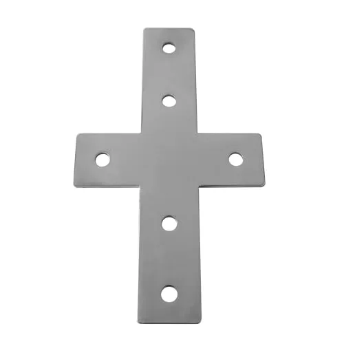 KLAK 30 Verbinderplatte 114x85mm für Aluminiumprofile - Robuste Verbindungsplatte aus verchromtem Stahl für stabile Profilverbindungen. Ideal für 30x30 Aluminiumprofile mit Nut 8. Einfache Montage ohne zusätzliche Bohrungen, wahlweise im 4er-Set erhältlich.