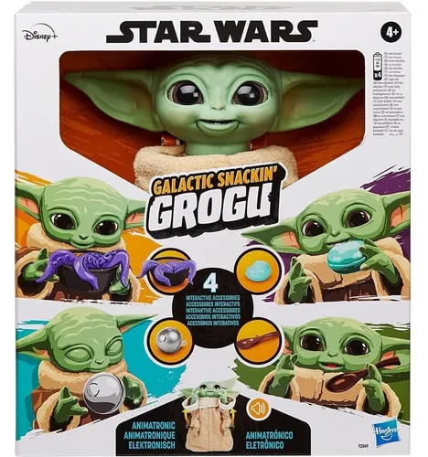 Star Wars Hasbro Galactic Snackin Grogu - Elektronische Figur mit über 40 Sounds - Action- & Spielfiguren, interaktive Figur aus The Mandalorian mit über 40 Sounds für ein aufregendes Spielerlebnis.