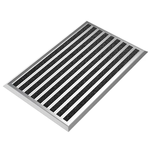 Hochwertige Aluminium Fußmatte grau 80 x 50 cm - Fußmatte für den Außenbereich mit rutschfester Gummirückseite, entfernt effektiv Schmutz und Feuchtigkeit für einen sauberen Eingangsbereich.