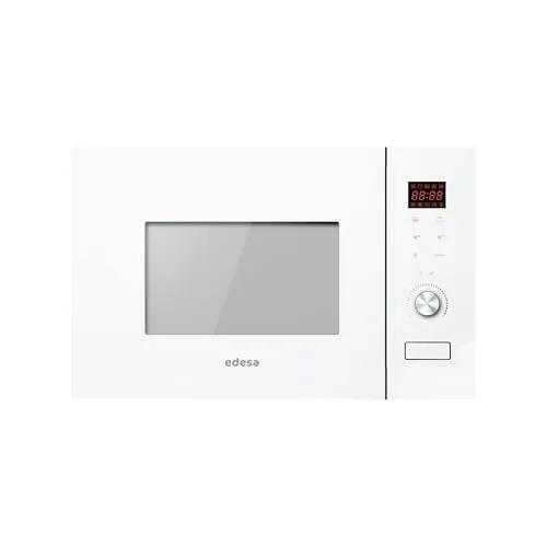 EDESA Mikrowelle EMW-2020-IG WH - Mikrowelle mit 20 l Volumen, 800 W Mikrowellen- und 1000 W Grillfunktion, Edelstahl-Innengehäuse, ideal für effizientes Kochen und einfache Bedienung.