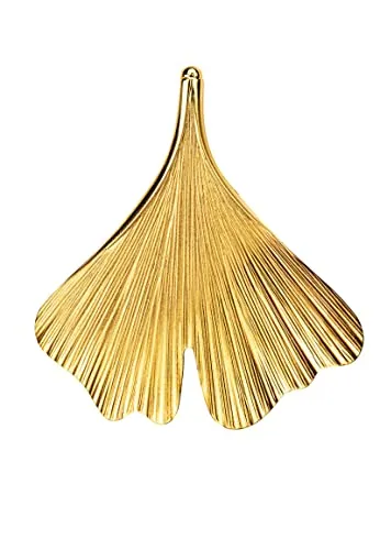 JEVELION Vergoldeter Ginkgo Anhänger für Damen - Ketten für Damen, edler Ginkgo-Blatt Anhänger aus 925 Silber, vergoldet, symbolisiert Harmonie und Lebenskraft. Inklusive Schmuck-Etui und Echtheitszertifikat, handgefertigt in Deutschland.