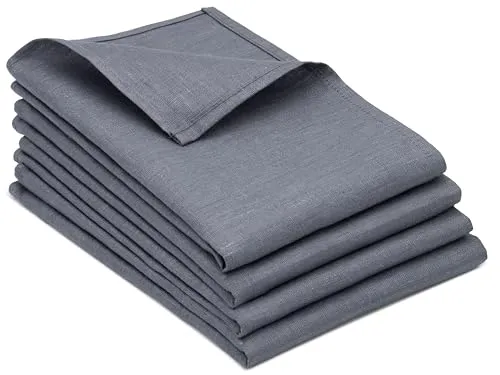 ZOLLNER 4er Set Geschirrtücher, 50x70 cm, Leinen, grau in grau von Zollner