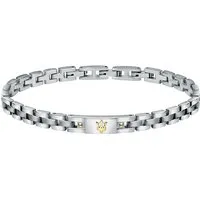 MASERATI Armband JM420ATH05 - Herrenarmband aus hochwertigem Edelstahl in markanter Silber-Optik, modern und maskulin. Ideal als stilvolles Geschenk in eleganter Maserati Geschenkbox.
