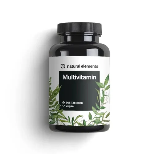 Multivitamin 365 vegane Tabletten – Jahresvorrat - Nahrungsergänzungsmittel mit wertvollen Vitaminen A-Z, inklusive Vitamin K1 und K2, ohne unnötige Zusätze, in Deutschland produziert und laborgeprüft.