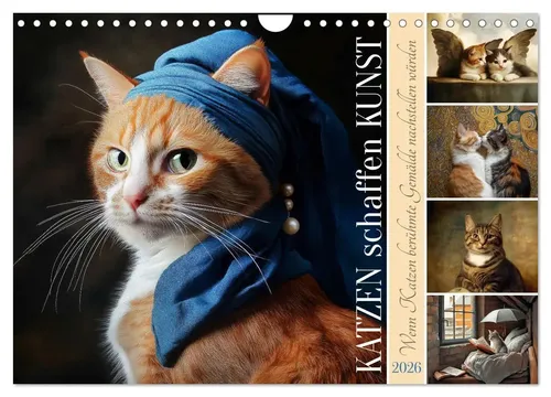 Katzen schaffen Kunst (Wandkalender 2026)