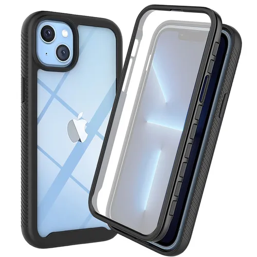 Outdoor Hülle iPhone 14, Panzer Handy Tasche 360 Grad TPU Case mit Displayschutz