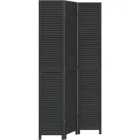 vidaXL 3-tlg. Paravent Schwarz aus Paulowniaholz - Paravent aus stabilem Paulownia-Massivholz, ideal zur Schaffung von Privatsphäre und dekorativen Akzenten in jedem Raum. Leicht faltbar und pflegeleicht, perfekt für Wohnzimmer, Schlafzimmer oder Büro.