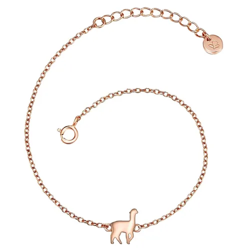 GLANZSTÜCKE MÜNCHEN Damen-Armband Alpaka aus rosévergoldetem Sterling Silber - Armbänder für Damen: Bezauberndes Alpaka-Armband mit filigranem Design, ideal für jeden Look und perfekt als Geschenk in schöner Schmuckverpackung.