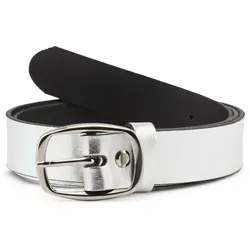 Merry Style Ledergürtel Damen Gürtel Ledergürtel 3 cm Breit D41 (1-St) silberfarben 85 cm