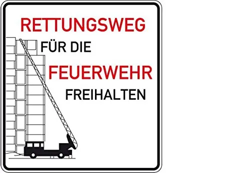 LEMAX® Hinweisschild Rettungsweg für Feuerwehr...,Aluminium RA0,reflektierend,500x500mm