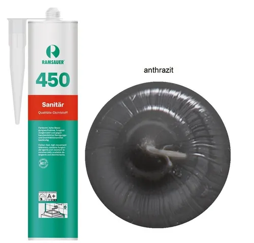 Ramsauer Dichtstoff Ramsauer 450 Sanitär Silicon Fugen Dichtstoff 310ml Kartusche, gebrauchsfertig, chemisch widerstandsfähig, schnellhärtend, UV-beständig, pilzhemmend