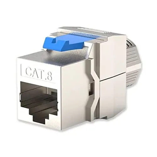 UC-Express 1x Keystone Jack Modul für CAT8 CAT8.1 Kabel bis 40 Gbit/s Metall Gehäuse geschirmt mit Schnappverschluss Werkzeuglos STP RJ45 Buchse Netzwerkkabel Verbinder Patchpanel Netzwerkdose