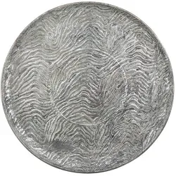 Beliani Tablett Silber, 49x2 cm - Elegantes Serviertablett - Stylisches Tablett aus Metall mit Wellenverzierungen in Silber, ideal für Küche oder Wohnzimmer. Passt perfekt zu verschiedenen Einrichtungsstilen und ist ein echter Allrounder.