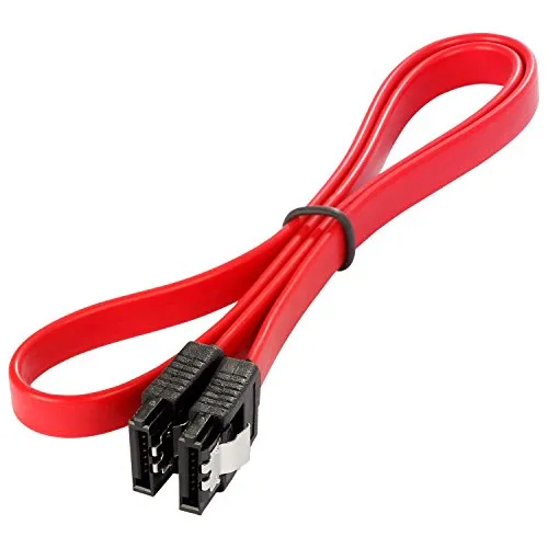 POPPSTAR 1x SATA Kabel SSD/HDD (0,5m SSD Datenkabel/SATA 3 Kabel SSD, 2 gerade Stecker) bis zu 6 Gbit/s, rot