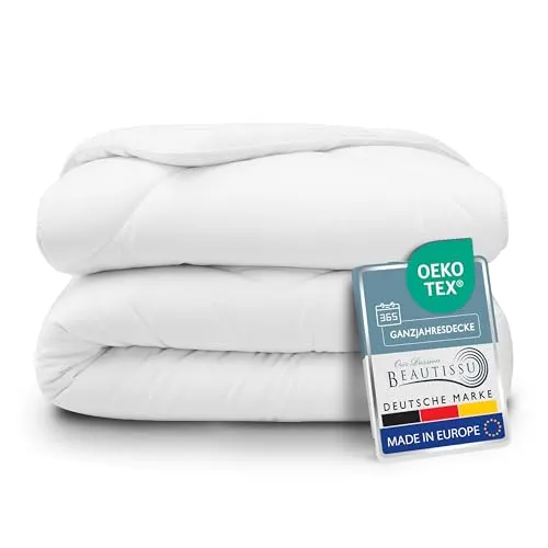 Beautissu Allergiker Bettdecke 155x220 cm – Ganzjahresdecke für optimalen Schlafkomfort - Bettdecken – Hochwertige, atmungsaktive Mikrofaserdecke, ideal für Allergiker, klimaregulierend und für das ganze Jahr geeignet.