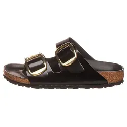 Birkenstock Pantolette Arizona Big Buckle, Schwarz, 40 - Wanderschuhe mit verstellbaren Riemen für optimale Anpassung, ausgestattet mit einem anatomisch vorgeformten Kork-Latex-Fußbett für höchsten Komfort.